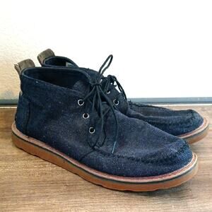 Toms Chukka Black Canvas Lace Up Shoes